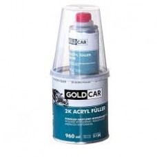 Акриловая грунтовка для авто GOLD CAR Base 2К HS 5+1, серая 960 мл